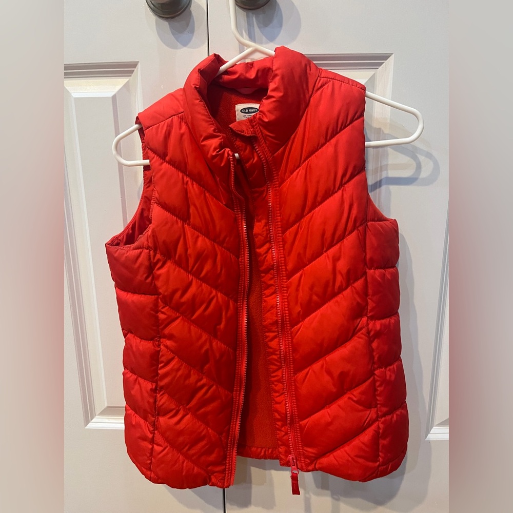 Old Navy Bright Red Quilted Puffer Vest